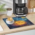 thumbnail image 1 of Qxltty Starry Pumpkin Leather Drying Mat for Kitchen Countertops Coffee Mats Hide Stain Quickly Absorbs Water Tableware Decor, 1 of 6