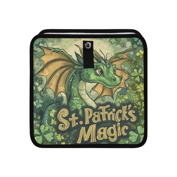 Qxltty Stpatricks Day Cartoon Dragons Car Dumpster Collapsible Rear Seat Suspension Trash for Front Seat Center Console in Vehicle