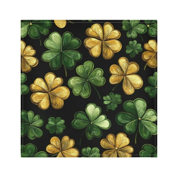 Qxltty Stpatricks Day Four Leaves Clover Napkins 20×20in Perfect for Parties Dinners Weddings Cocktail Housewarming Cloth Napkins Set of 4