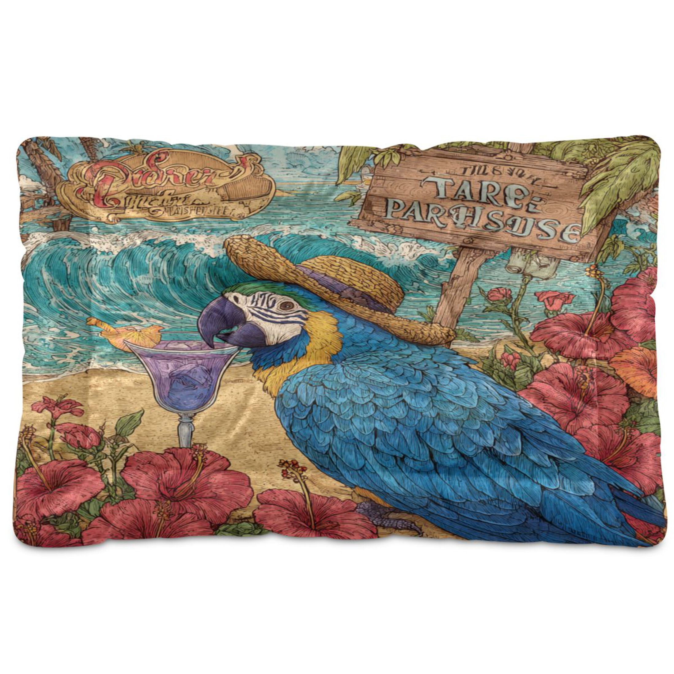 Qxltty Straw Hat Parrot Ped Pad Wear-resistant and Hard to Bite Through Sleeping Pad for Small Medium Large Dogs Winter Pet Bed 36×24in