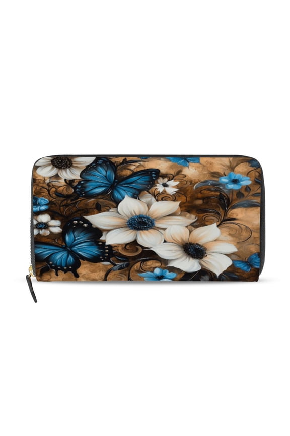 Stunning Floral Women's Leather Wallet Fashion Retro Multi Card Holder with Cell Phone Pocket Mothers Day Gifts