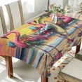 thumbnail image 1 of Qxltty Summer Flamingo Square Tablecloth 54×72in Thick Wrinkle Resistant Heat Proof Durable Table Cover for Dining Table, 1 of 9
