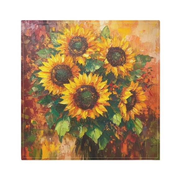 Qxltty Sunflower Bouquet Napkins 20×20in Perfect for Parties Dinners Weddings Cocktail Housewarming Cloth Napkins Set of 1