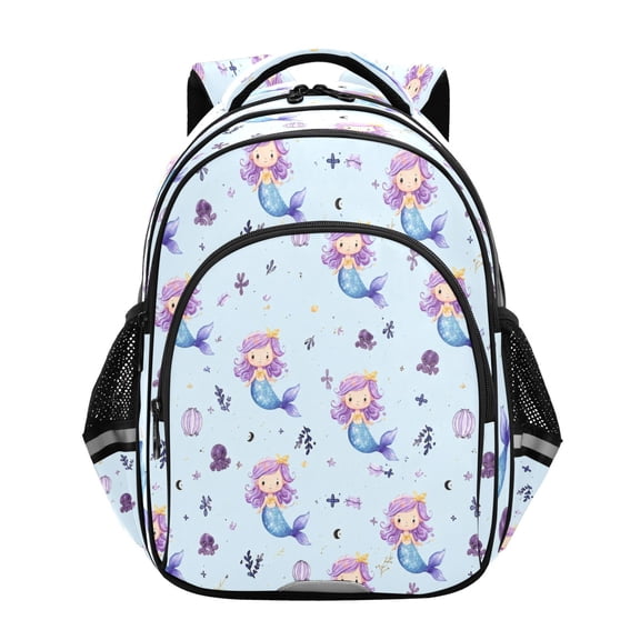 Qxltty Sweet Mermaid Backpack Lightweight Multi Pocket Daypack Reflective Bookbag with Adjustable Straps