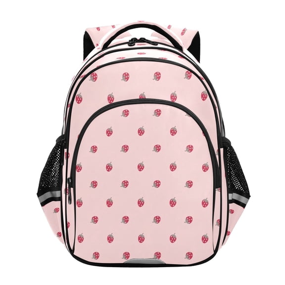 Qxltty Sweet Pink Berries Backpack Lightweight Multi Pocket Daypack Reflective Bookbag with Adjustable Straps