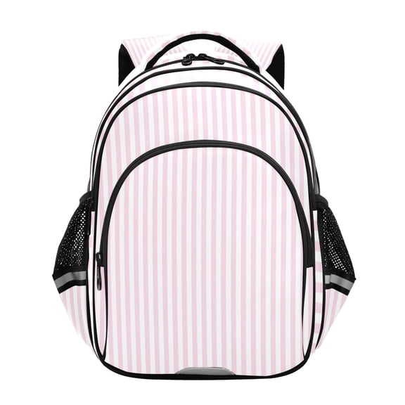 Qxltty Sweet Pink Stripe Backpack Lightweight Multi Pocket Daypack Reflective Bookbag with Adjustable Straps