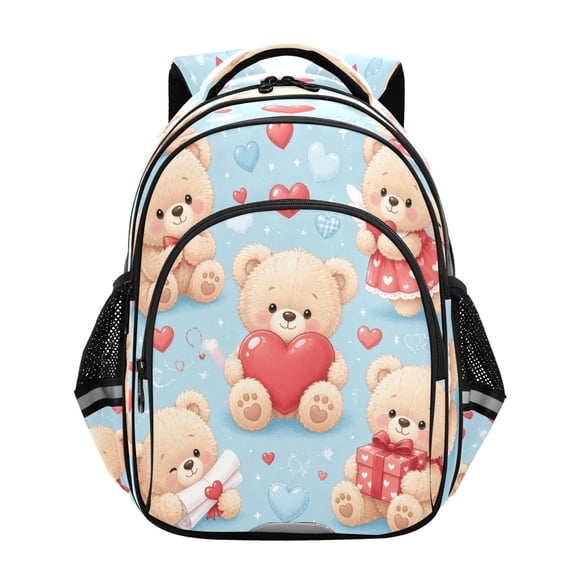 Qxltty Sweet Teddy Backpack Lightweight Multi Pocket Daypack Reflective Bookbag with Adjustable Straps