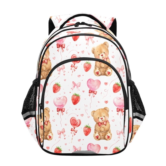 Qxltty Teddy Bear Backpack Lightweight Multi Pocket Daypack Reflective Bookbag with Adjustable Straps