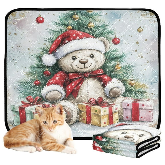 Qxltty Teddy Bear Gifts Cat litter Pads Pet Set of 3 Diaper Mats Center Anti-leakage Layer Absorbent Soft and Comfortable