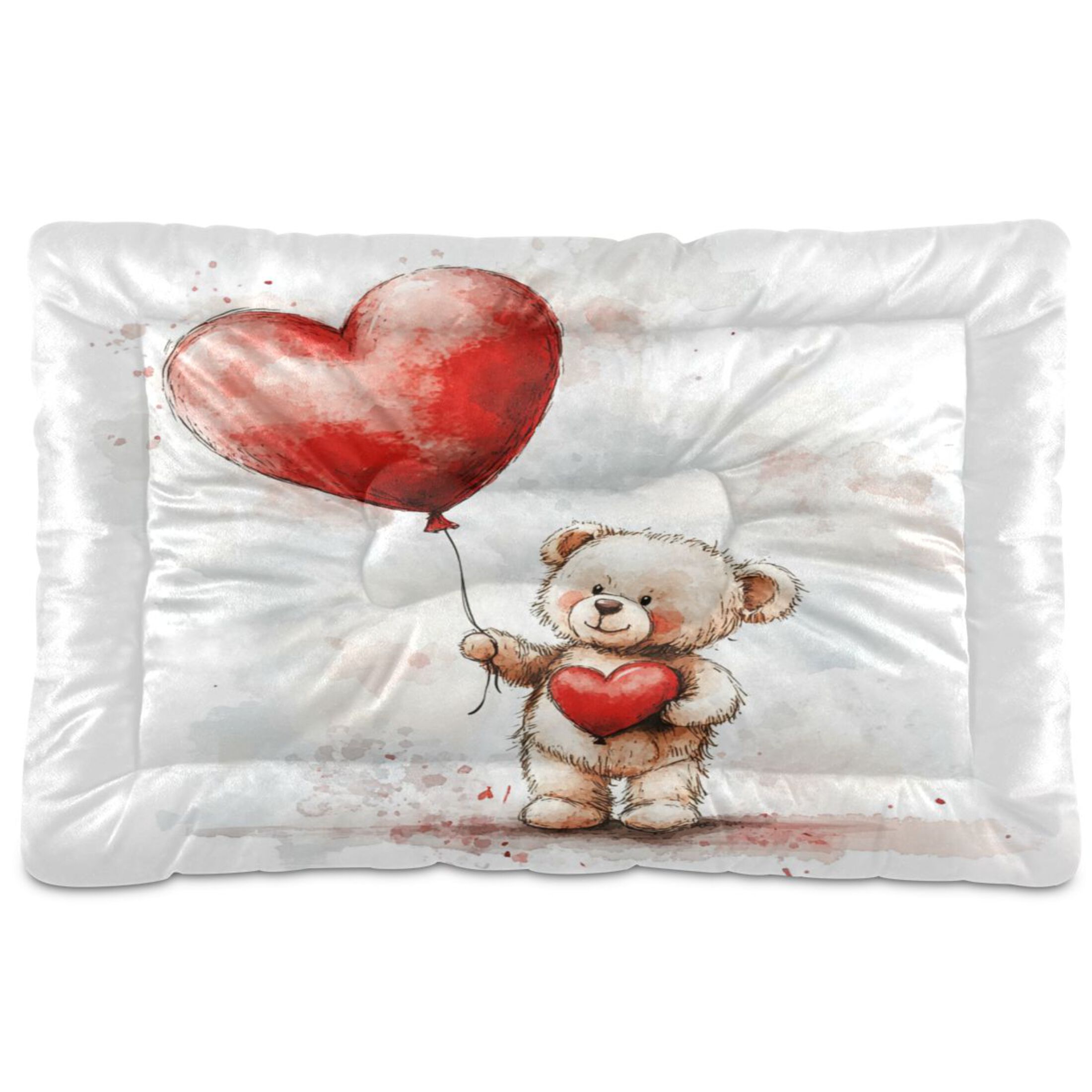 Qxltty Teddy Bear Holding A Balloon Ped Pad Wear-resistant and Hard to Bite Through Sleeping Pad for Small Medium Large Dogs Winter Pet Bed 36×24in