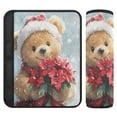 thumbnail image 1 of Qxltty Teddy Bear Holding Flowers Car Seat Strap Pads are Soft and Snug Fitting for All Cars Backpacks Pushchair, 1 of 8
