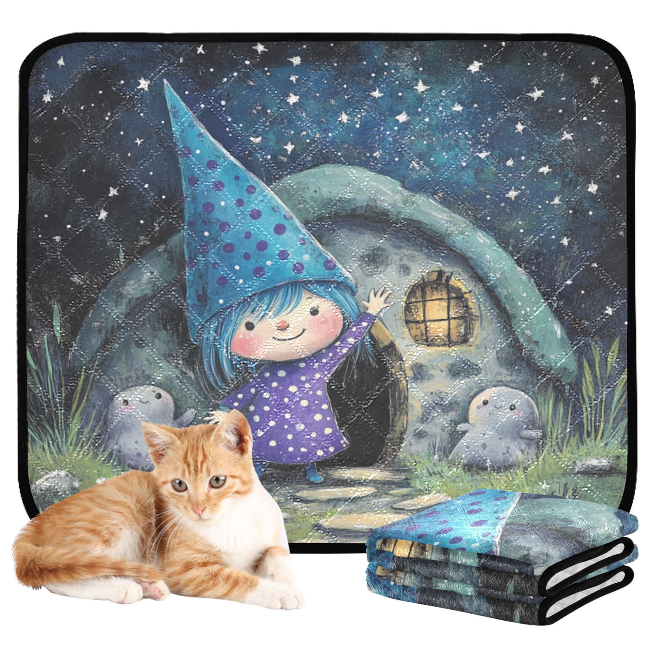 Qxltty The Blue Fairy Cat litter Pads Pet Set of 3 Diaper Mats Center Anti-leakage Layer Absorbent Soft and Comfortable