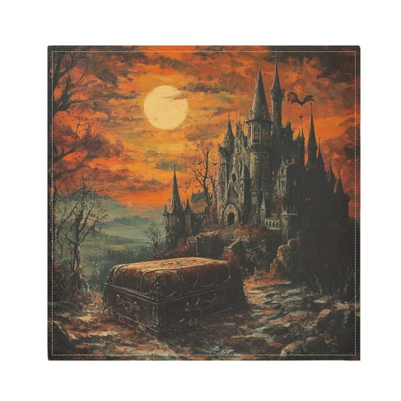 Qxltty The Coffin Of The Vampire Count Napkins 20×20in Perfect for Parties Dinners Weddings Cocktail Housewarming Cloth Napkins Set of 6