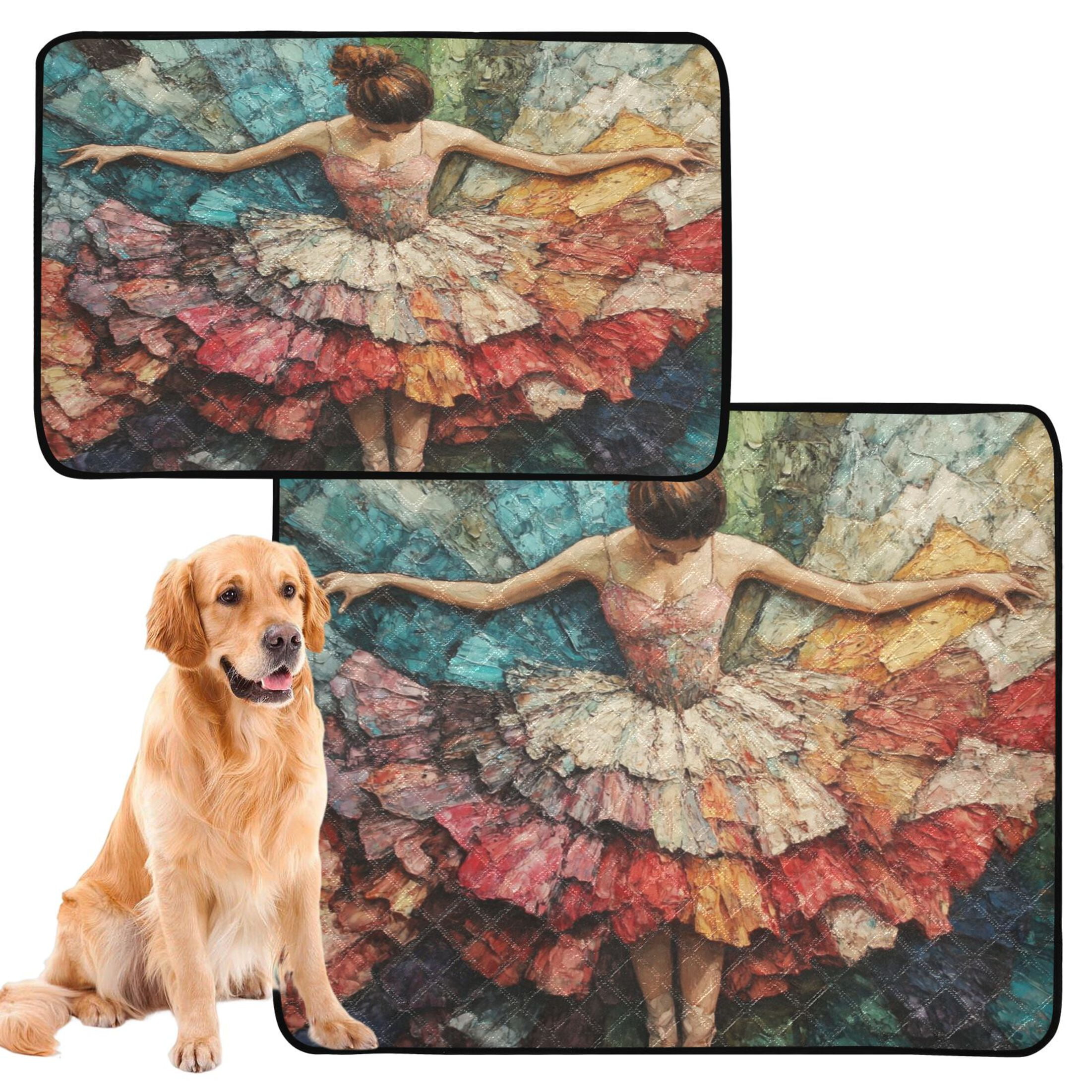 Qxltty The Elegant Ballet Cat litter Pads Pet Set of 2 Diaper Mats Center Anti-leakage Layer Absorbent Soft and Comfortable