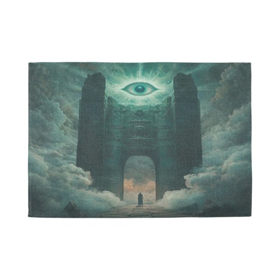 Qxltty The Eye Of Heaven Placemats Set of 1 Heat Resistant Non-Slip Place mat for Dining Table Washable Durable Polyester Woven Table Decorations