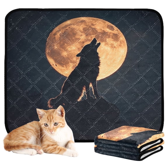Qxltty The Legend Of Starving Wolf Cat litter Pads Pet Set of 3 Diaper Mats Center Anti-leakage Layer Absorbent Soft and Comfortable