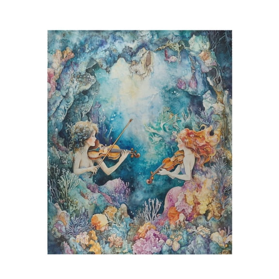 Qxltty The Mermaid Plays Music Soft Cozy Fluffy Blankets for Couch Sofa Chair Bed Camping Picnic Travel Lightweight Bed 5060inch