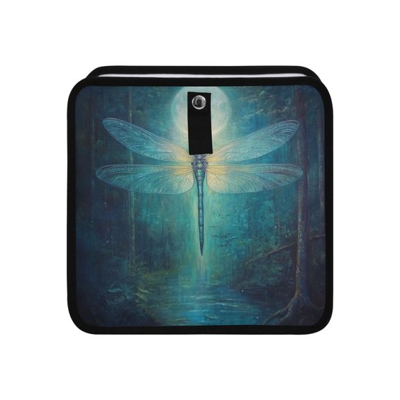 Qxltty Tranquility Dragonfly Car Dumpster Collapsible Rear Seat Suspension Trash for Front Seat Center Console in Vehicle