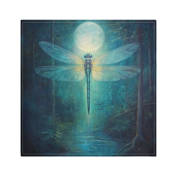 Qxltty Tranquility Dragonfly Napkins 20×20in Perfect for Parties Dinners Weddings Cocktail Housewarming Cloth Napkins Set of 4