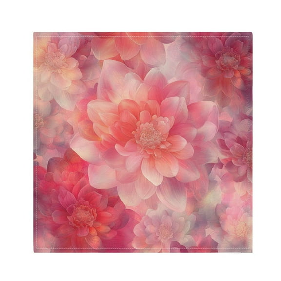 Qxltty Transparent Red Flower Napkins 20×20in Perfect for Parties Dinners Weddings Cocktail Housewarming Cloth Napkins Set of 6