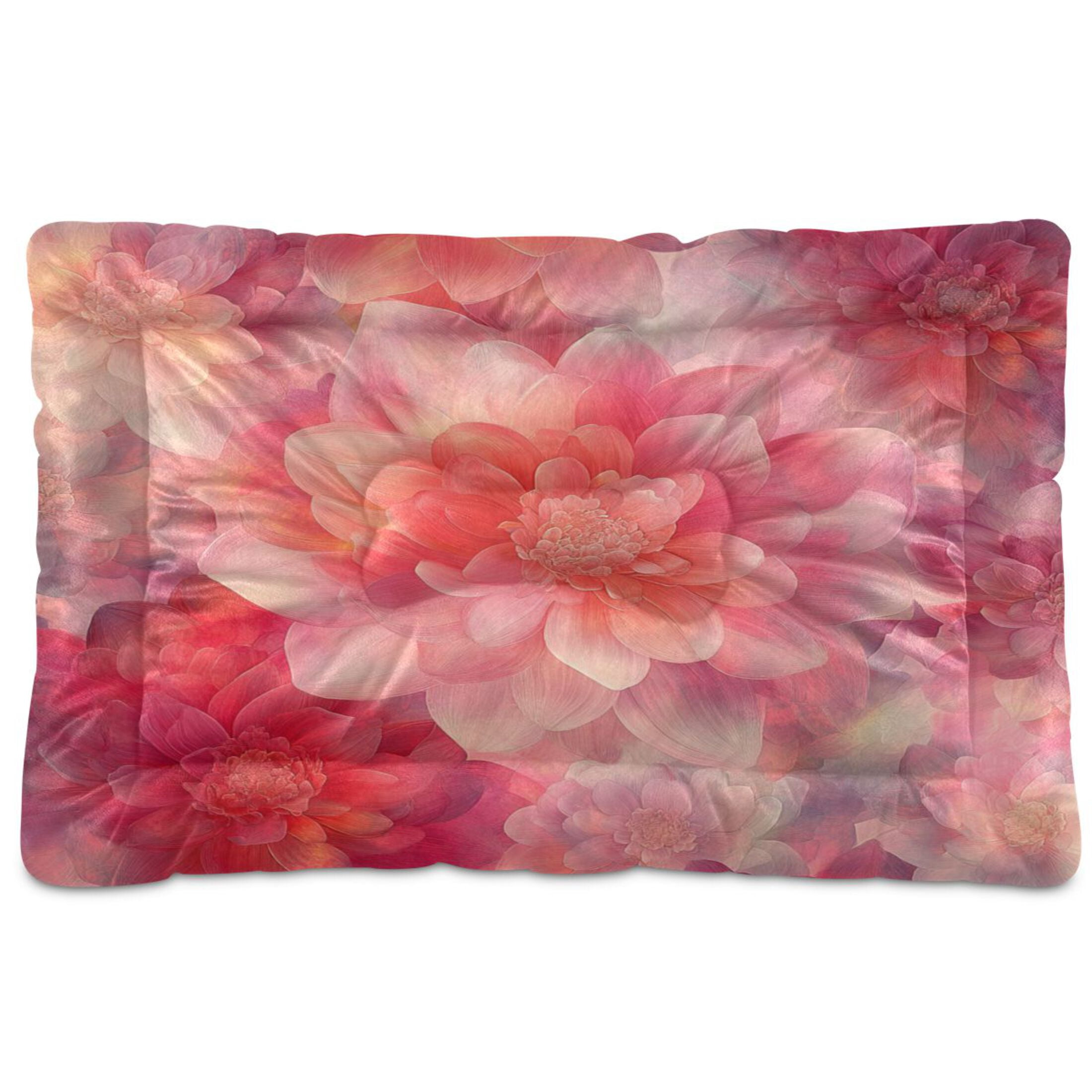 Qxltty Transparent Red Flower Ped Pad Wear-resistant and Hard to Bite Through Sleeping Pad for Small Medium Large Dogs Winter Pet Bed 36×24in
