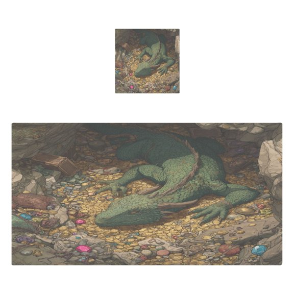 Qxltty Treasure Dragon Bath and Hand Towel Set 100% Cotton Towels for Bathroom Soft Durable and Absorbent