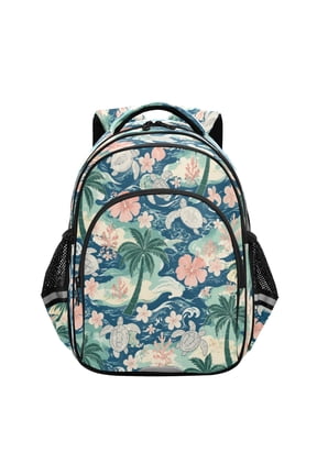Tropical Turtles Backpack Lightweight Multi Pocket Daypack Reflective Bookbag with Adjustable Straps