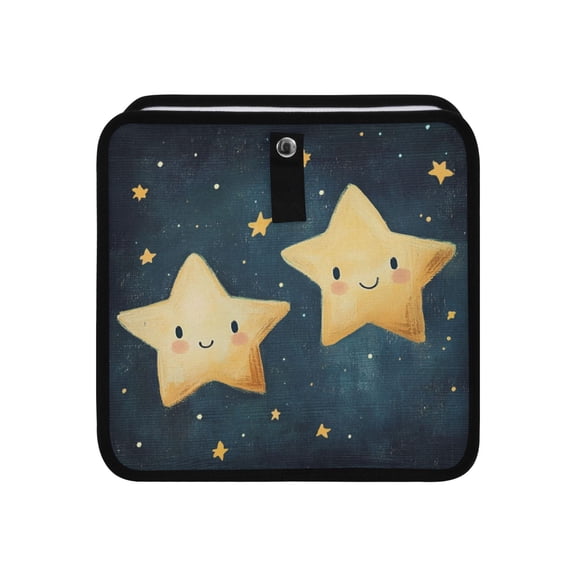 Qxltty Two Cute Stars Car Dumpster Collapsible Rear Seat Suspension Trash for Front Seat Center Console in Vehicle