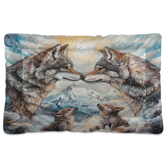 Qxltty Two Wolf Kings Ped Pad Wear-resistant and Hard to Bite Through Sleeping Pad for Small Medium Large Dogs Winter Pet Bed 24×18in