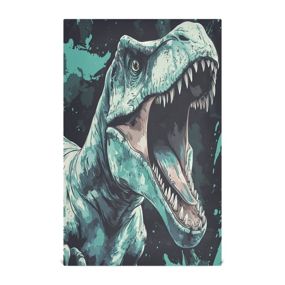 Qxltty Tyrannosaurus Rex Kitchen Towels 28 x 18 Inch Soft Cotton Linen Feel Dish Towels with Hanging Loop for Drying, Cleaning & Decor
