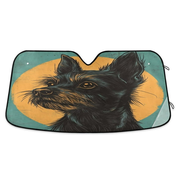 Qxltty Underground Style Of Dog Car Windshield Sunshades Foldable UV Rays Sun Visor Protector Keep Your Vehicle Cool 53×23.5in