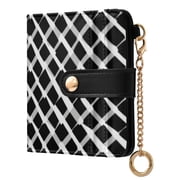 Qxltty Visual Grid Ladies Wallet Rfid Slim Thin Compact Credit Card Women Wallet Zipper Coin Pocket and ID Window for Female Gifts