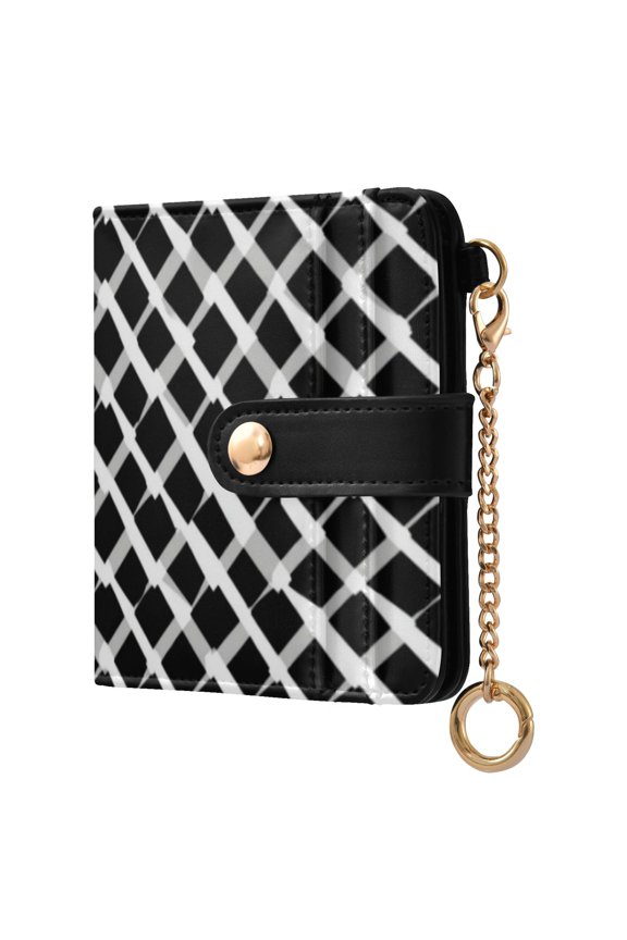 Visual Grid Ladies Wallet Rfid Slim Thin Compact Credit Card Women Wallet Zipper Coin Pocket and ID Window for Female Gifts