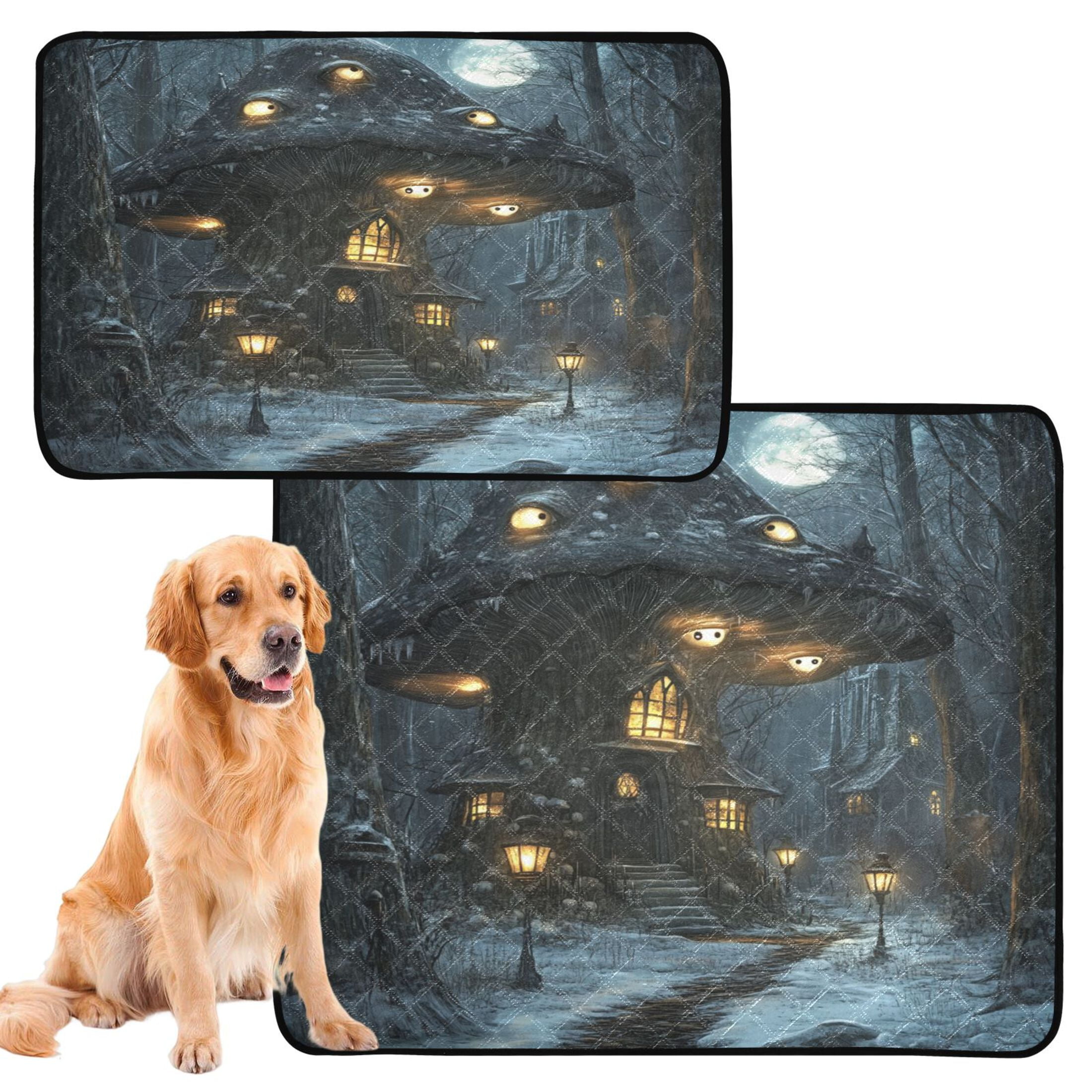 Qxltty Warm Mushroom Room Cat litter Pads Pet Set of 2 Diaper Mats Center Anti-leakage Layer Absorbent Soft and Comfortable