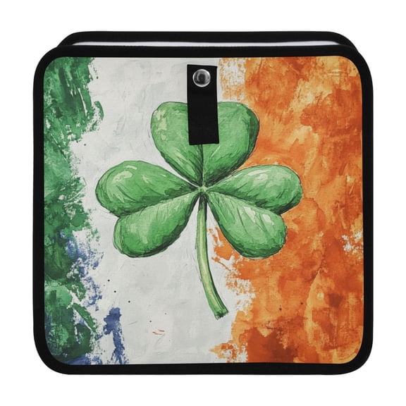 Qxltty Watercolor Style Of Large Green Shamrocks Car Dumpster Collapsible Rear Seat Suspension Trash for Front Seat Center Console in Vehicle