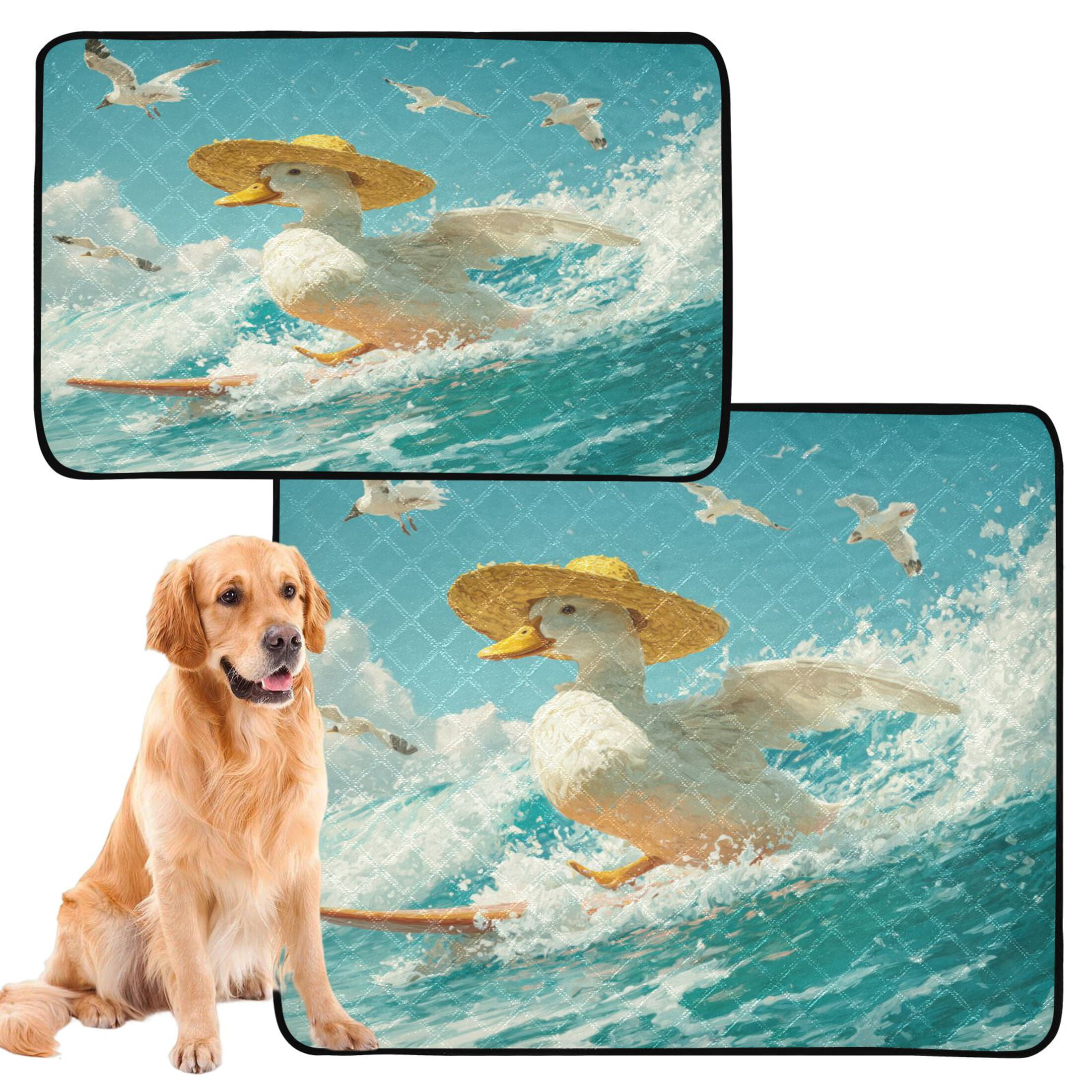 Qxltty White Duck Cat litter Pads Pet Set of 2 Diaper Mats Center Anti-leakage Layer Absorbent Soft and Comfortable