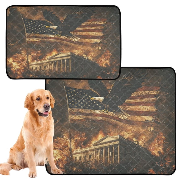 Qxltty White House War Cat litter Pads Pet Set of 2 Diaper Mats Center Anti-leakage Layer Absorbent Soft and Comfortable