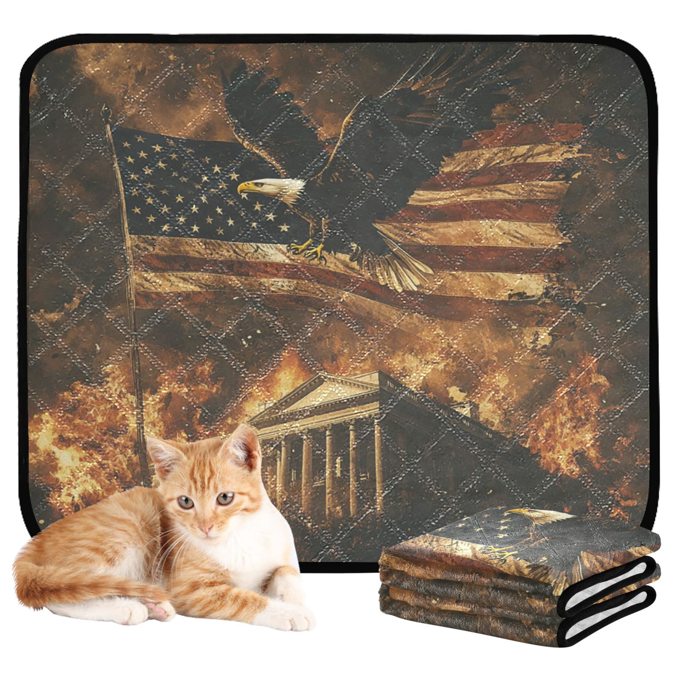 Qxltty White House War Cat litter Pads Pet Set of 3 Diaper Mats Center Anti-leakage Layer Absorbent Soft and Comfortable