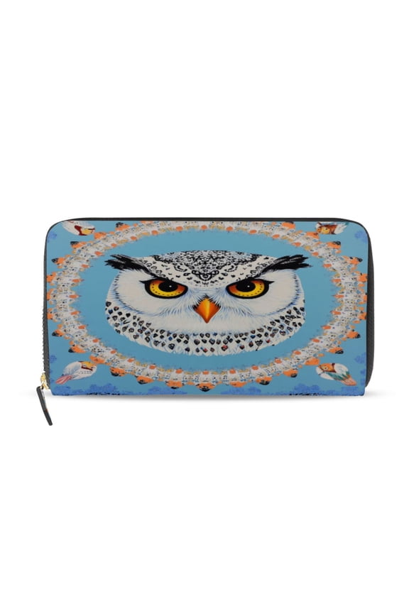 White Owl Pattern Women's Leather Wallet Fashion Retro Multi Card Holder with Cell Phone Pocket Mothers Day Gifts