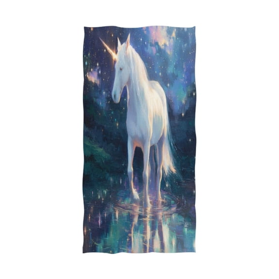 Qxltty White Unicorn Extra Large Bath Towel 32"x64" Super Soft Highly Absorbent Quick Dry Shower Towel for Hotel Bathroom Guest Spa Gym