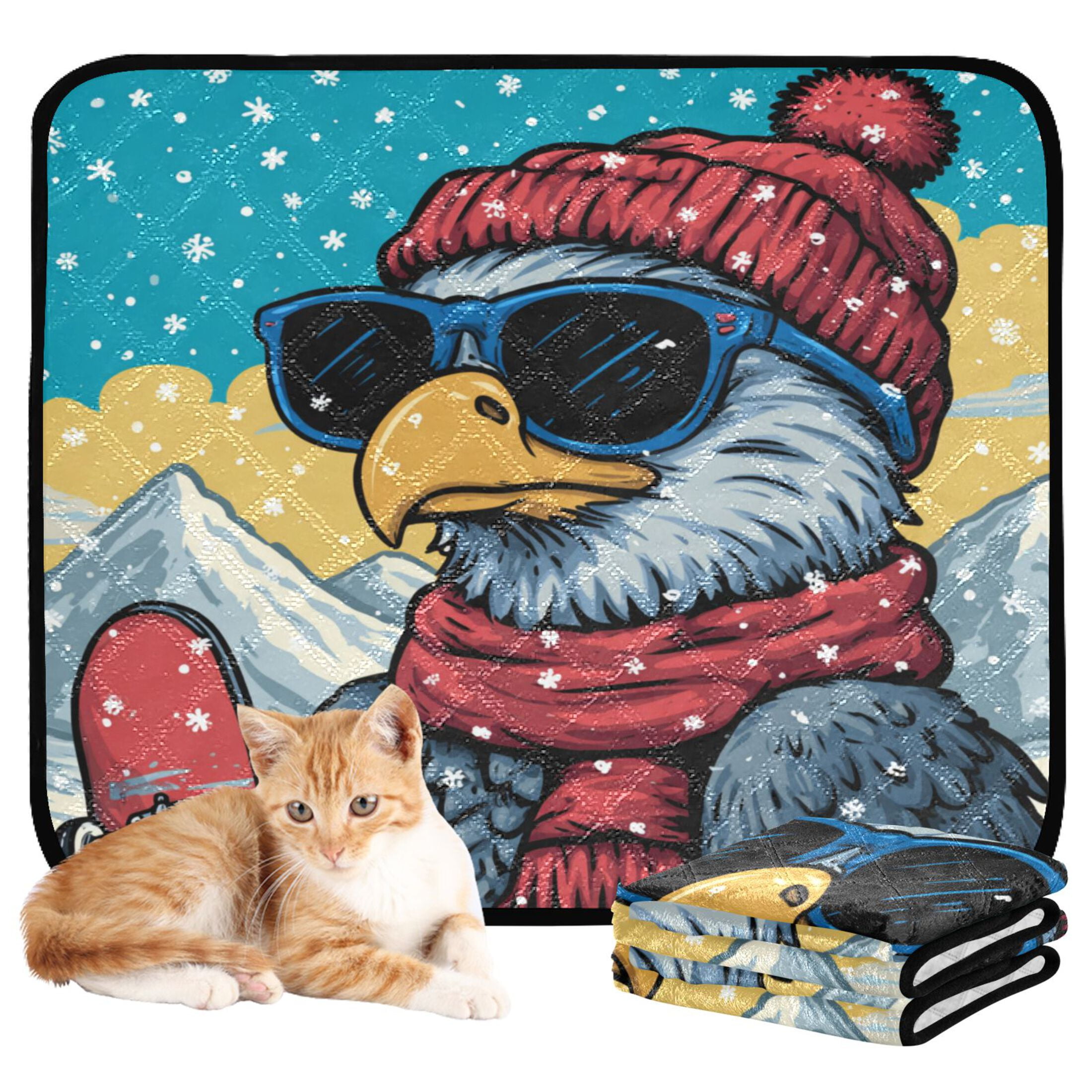 Qxltty Winter Eagle Cat litter Pads Pet Set of 3 Diaper Mats Center Anti-leakage Layer Absorbent Soft and Comfortable