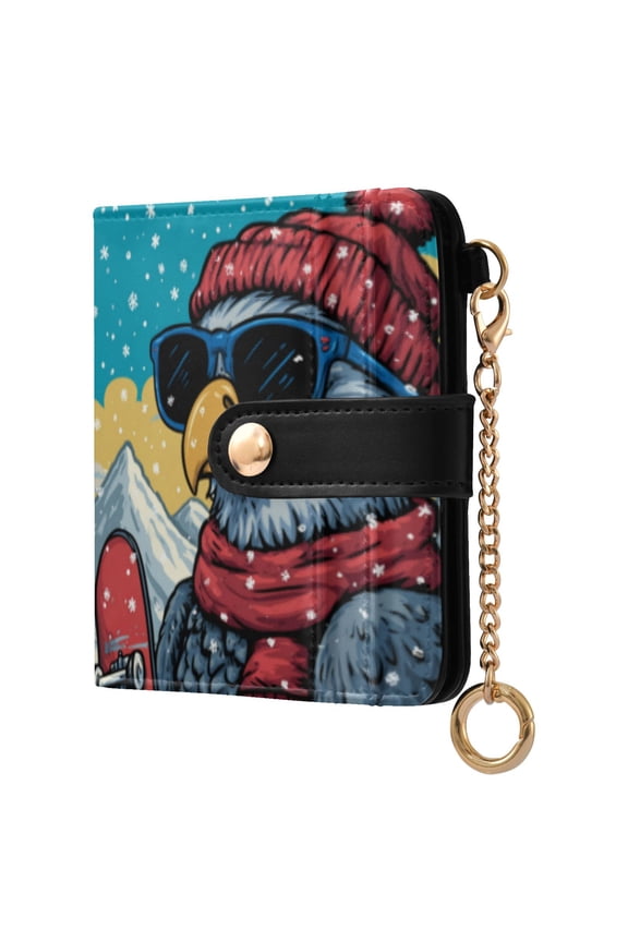 Winter Eagle Ladies Wallet Rfid Slim Thin Compact Credit Card Women Wallet Zipper Coin Pocket and ID Window for Female Gifts