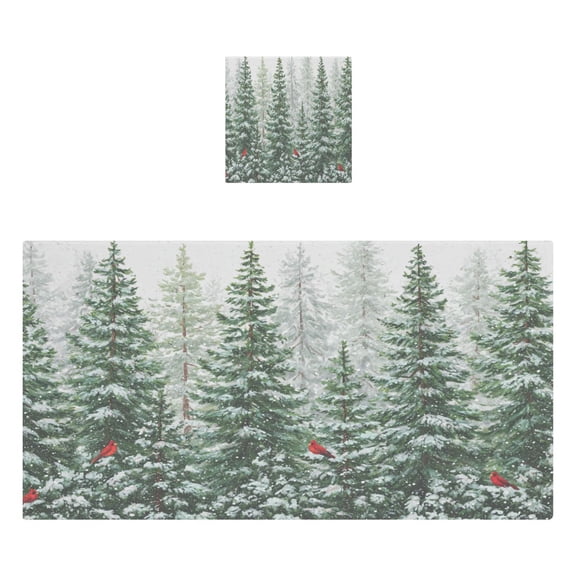 Qxltty Winter Green Pine Tree Bath and Hand Towel Set 100% Cotton Towels for Bathroom Soft Durable and Absorbent