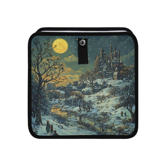Qxltty Winter Village Scene Car Dumpster Collapsible Rear Seat Suspension Trash for Front Seat Center Console in Vehicle