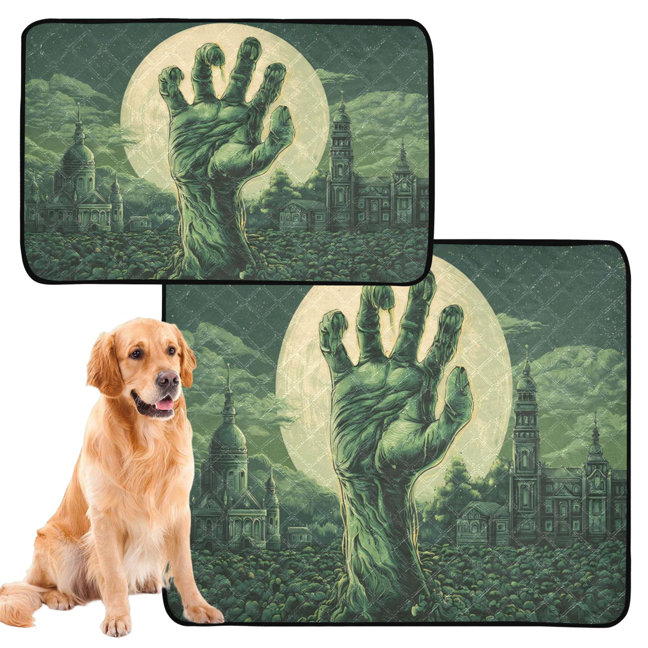 Qxltty Zombie Hand Cat litter Pads Pet Set of 2 Diaper Mats Center Anti-leakage Layer Absorbent Soft and Comfortable