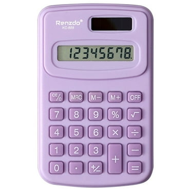 Qxpztk Basic Standard Calculators Small Digital Desktop Calculator with 8-Digit LCD Display, Battery Solar Power Smart Calculator Pocket Size for Kids for Home School,1pc (Purple)