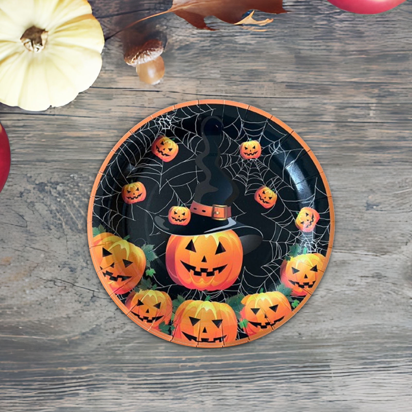 Qxpztk Halloween Party Plates Set 20pcs Disposable Paper Plates Cute Pumpkin Halloween Disposable Dinnerware Halloween Party Decorations Favors for Halloween Birthday Party Decoration