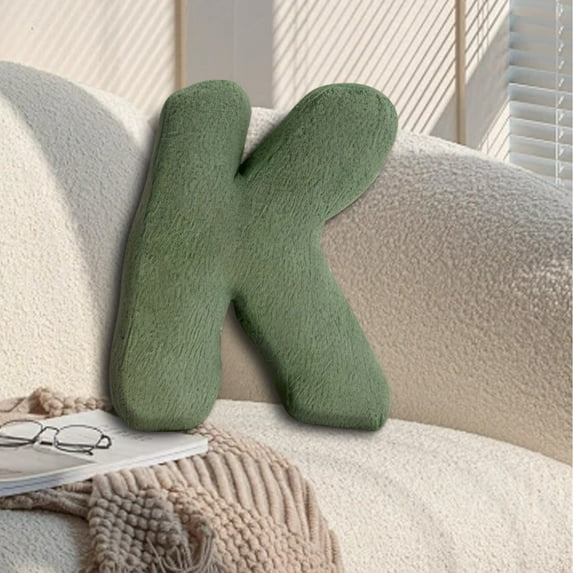 Comefolife Letter Plush Pillow, Letter Hugging Throw Pillows, Decorative Throw Pillows for Bed Couch, Letter Pillows English Alphabet A to Z for Sofa Bedroom Living Room (K)
