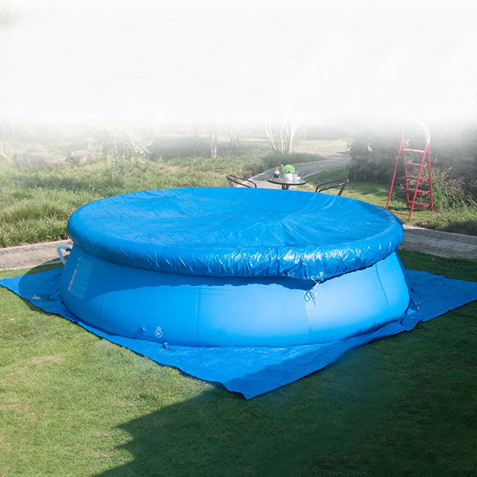 Round Swimming Pool Cover 15 FT Solar Pool Covers for Above Ground Pools Dust Pool Cover for Inflatable Pool Walmart