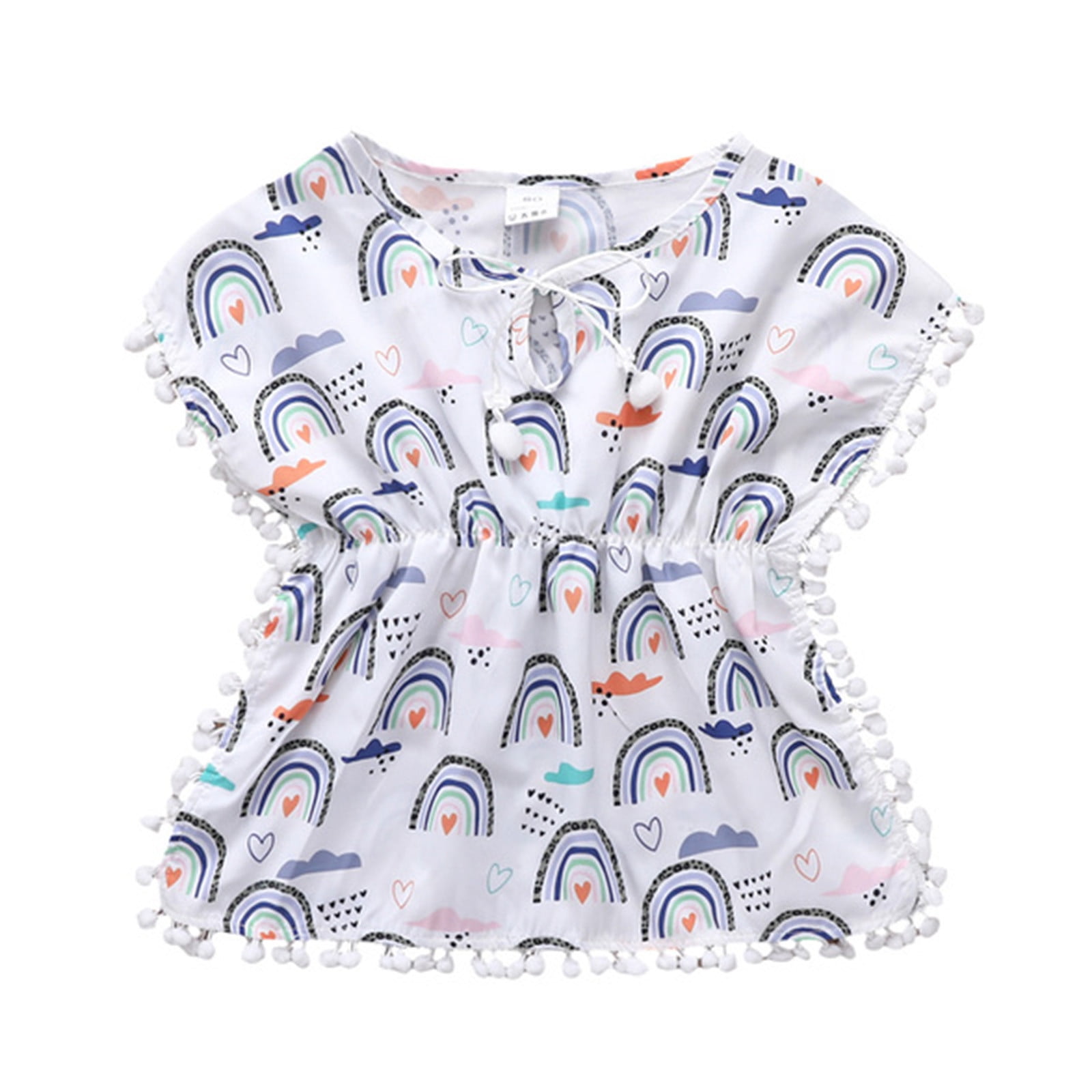 Qxutpo Girls Dresses Baby Swimwear Cover Up Summer Leopard Rainbow